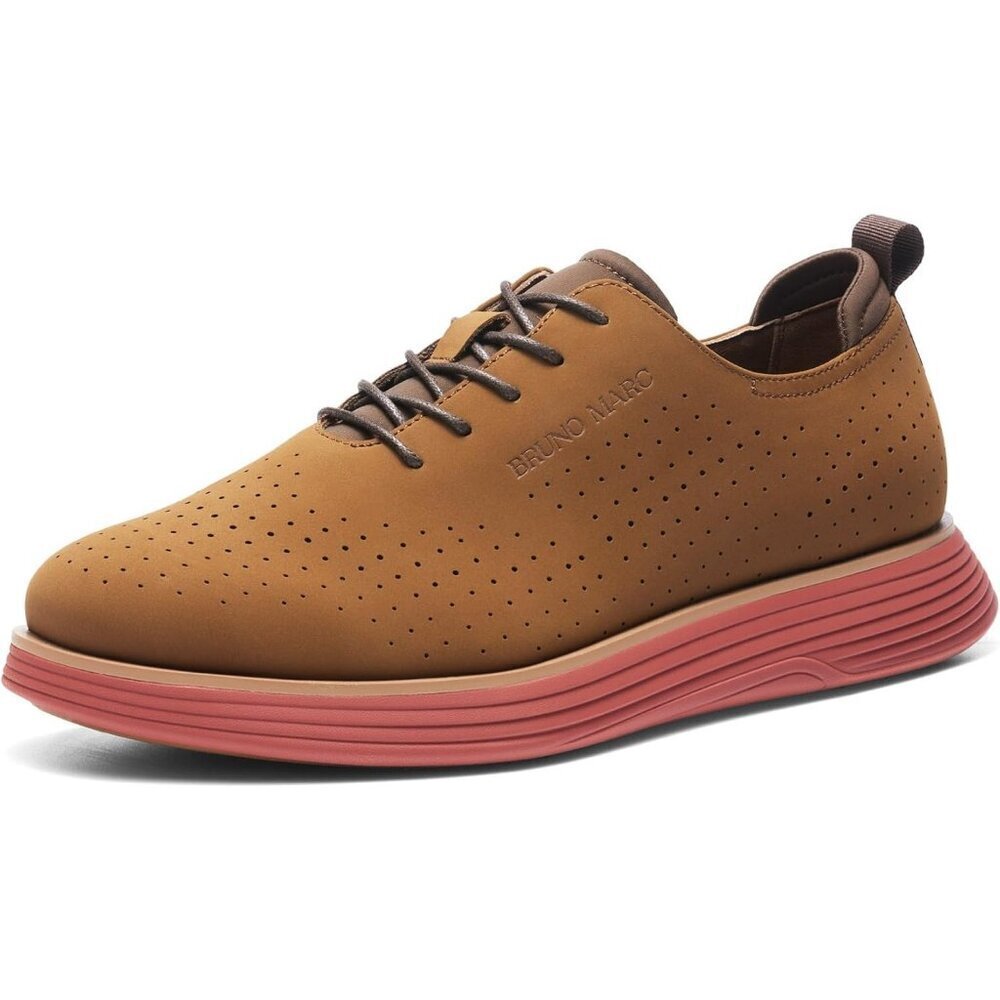 Bruno Marc Men's Faux Leather Brown\Orange Fashion Sneakers Oxfords Casual Shoes